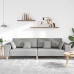 Sofa din material textil cu pernă Gri nori 208 cm țesătură