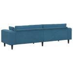 vidaXL Canapea din catifea cu pernă albastru 208 cm Catifea vidaXL Canapea din catifea cu pernă albastru 208 cm Catifea