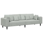 vidaXL Canapea din catifea cu pernă Gri deschis 208 cm Catifea vidaXL Canapea din catifea cu pernă Gri deschis 208 cm Catifea