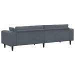 vidaXL Canapea din catifea cu pernă Gri închis 208 cm Catifea vidaXL Canapea din catifea cu pernă Gri închis 208 cm Catifea