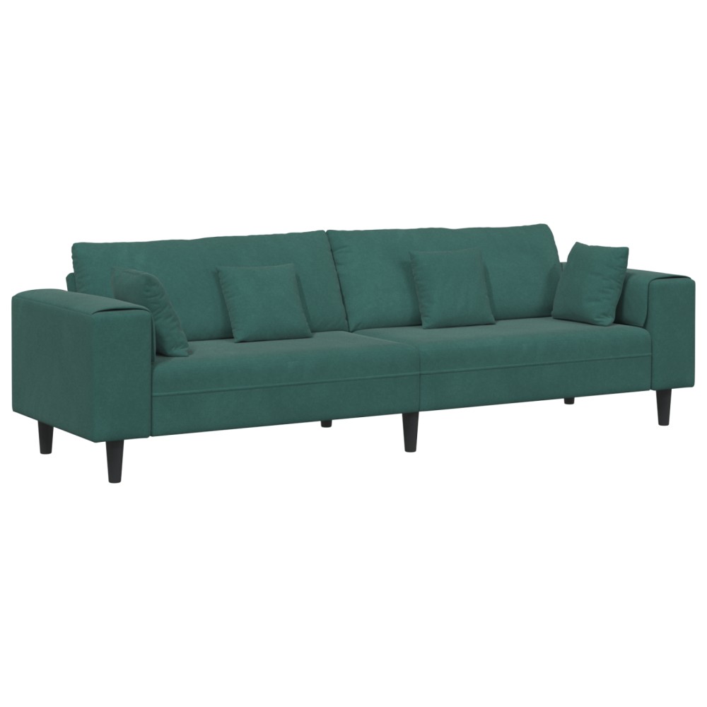 vidaXL Canapea din catifea cu pernă Verde închis 208 cm Catifea