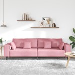 vidaXL Canapea din catifea cu pernă Roz 209 cm Catifea vidaXL Canapea din catifea cu pernă Roz 209 cm Catifea