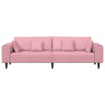 vidaXL Canapea din catifea cu pernă Roz 209 cm Catifea vidaXL Canapea din catifea cu pernă Roz 209 cm Catifea