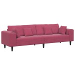 vidaXL Canapea din catifea cu pernă Roșu Vin 208 cm Catifea vidaXL Canapea din catifea cu pernă Roșu Vin 208 cm Catifea