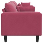 vidaXL Canapea din catifea cu pernă Roșu Vin 208 cm Catifea vidaXL Canapea din catifea cu pernă Roșu Vin 208 cm Catifea