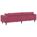 vidaXL Canapea din catifea cu pernă Roșu Vin 208 cm Catifea vidaXL Canapea din catifea cu pernă Roșu Vin 208 cm Catifea