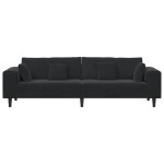 vidaXL Canapea din catifea cu pernă Negru 208 cm Catifea vidaXL Canapea din catifea cu pernă Negru 208 cm Catifea