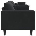 vidaXL Canapea din catifea cu pernă Negru 208 cm Catifea vidaXL Canapea din catifea cu pernă Negru 208 cm Catifea