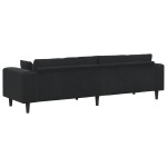 vidaXL Canapea din catifea cu pernă Negru 208 cm Catifea vidaXL Canapea din catifea cu pernă Negru 208 cm Catifea