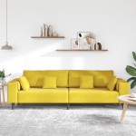 vidaXL Canapea din catifea cu pernă Galben 210 cm Catifea vidaXL Canapea din catifea cu pernă Galben 210 cm Catifea
