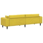 vidaXL Canapea din catifea cu pernă Galben 210 cm Catifea vidaXL Canapea din catifea cu pernă Galben 210 cm Catifea