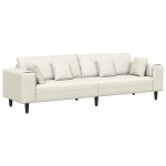 vidaXL Canapea din catifea cu pernă Crem 208 cm Catifea vidaXL Canapea din catifea cu pernă Crem 208 cm Catifea