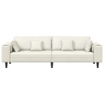 vidaXL Canapea din catifea cu pernă Crem 208 cm Catifea vidaXL Canapea din catifea cu pernă Crem 208 cm Catifea