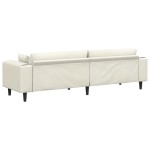 vidaXL Canapea din catifea cu pernă Crem 208 cm Catifea vidaXL Canapea din catifea cu pernă Crem 208 cm Catifea