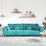 vidaXL Canapea din catifea cu pernă Turcoaz 208 cm Catifea vidaXL Canapea din catifea cu pernă Turcoaz 208 cm Catifea