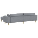 vidaXL Sofa din material textil cu pernă Gri deschis 208 cm țesătură