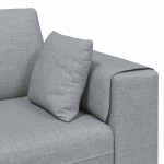 vidaXL Sofa din material textil cu pernă Gri deschis 208 cm țesătură