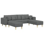 vidaXL Sofa din material textil cu pernă Gri închis 208 cm țesătură