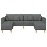 vidaXL Sofa din material textil cu pernă Gri închis 208 cm țesătură