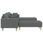 vidaXL Sofa din material textil cu pernă Gri închis 208 cm țesătură