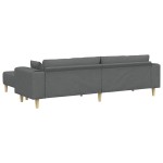 vidaXL Sofa din material textil cu pernă Gri închis 208 cm țesătură