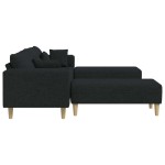 vidaXL Sofa din material textil cu pernă Negru 208 cm țesătură