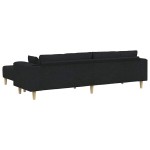 vidaXL Sofa din material textil cu pernă Negru 208 cm țesătură