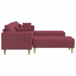 vidaXL Sofa din material textil cu pernă Roșu Vin 208 cm țesătură