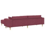vidaXL Sofa din material textil cu pernă Roșu Vin 208 cm țesătură