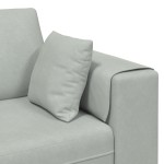 vidaXL Canapea din catifea cu pernă 3 pcs Gri deschis 208 cm Catifea