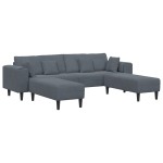 vidaXL Canapea din catifea cu pernă 3 pcs Gri închis 208 cm Catifea vidaXL Canapea din catifea cu pernă 3 pcs Gri închis 208 cm Catifea