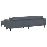 vidaXL Canapea din catifea cu pernă 3 pcs Gri închis 208 cm Catifea vidaXL Canapea din catifea cu pernă 3 pcs Gri închis 208 cm Catifea