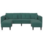 vidaXL Canapea din catifea cu pernă 3 pcs Verde închis 208 cm Catifea vidaXL Canapea din catifea cu pernă 3 pcs Verde închis 208 cm Catifea