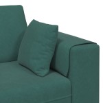 vidaXL Canapea din catifea cu pernă 3 pcs Verde închis 208 cm Catifea vidaXL Canapea din catifea cu pernă 3 pcs Verde închis 208 cm Catifea