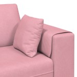 vidaXL Canapea din catifea cu pernă 3 pcs Roz 208 cm Catifea vidaXL Canapea din catifea cu pernă 3 pcs Roz 208 cm Catifea