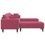 vidaXL Canapea din catifea cu pernă 3 pcs Roșu Vin 208 cm Catifea vidaXL Canapea din catifea cu pernă 3 pcs Roșu Vin 208 cm Catifea