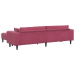 vidaXL Canapea din catifea cu pernă 3 pcs Roșu Vin 208 cm Catifea vidaXL Canapea din catifea cu pernă 3 pcs Roșu Vin 208 cm Catifea