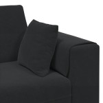 vidaXL Canapea din catifea cu pernă 3 pcs Negru 208 cm Catifea vidaXL Canapea din catifea cu pernă 3 pcs Negru 208 cm Catifea