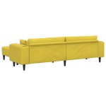 vidaXL Canapea din catifea cu pernă 3 pcs Galben 208 cm Catifea vidaXL Canapea din catifea cu pernă 3 pcs Galben 208 cm Catifea