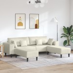 vidaXL Canapea din catifea cu pernă 3 pcs Crem 208 cm Catifea vidaXL Canapea din catifea cu pernă 3 pcs Crem 208 cm Catifea