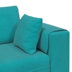 vidaXL Canapea din catifea cu pernă 3 pcs Turcoaz 208 cm Catifea
