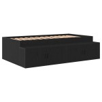 vidaXL Cadru de pat cu depozitare Stejar negru 100 x 200 cm