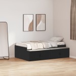 vidaXL Cadru de pat cu depozitare Stejar negru 100 x 200 cm