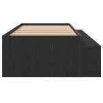 vidaXL Cadru de pat cu depozitare Stejar negru 100 x 200 cm