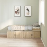 vidaXL Cadru de pat cu depozitare Stejar sonoma 100 x 200 cm vidaXL Cadru de pat cu depozitare Stejar sonoma 100 x 200 cm