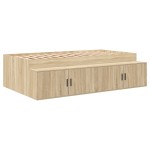 vidaXL Cadru de pat cu depozitare Stejar sonoma 100 x 200 cm vidaXL Cadru de pat cu depozitare Stejar sonoma 100 x 200 cm
