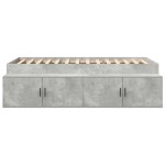 vidaXL Cadru de pat cu sertar Gri din beton 100 x 200 cm Lemn compozit