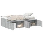 vidaXL Cadru de pat cu depozitare sonoma gri 100 x 200 cm