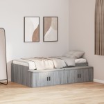 vidaXL Cadru de pat cu depozitare sonoma gri 100 x 200 cm