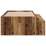 vidaXL Cadru de pat cu depozitare Lemn vechi 100 x 200 cm